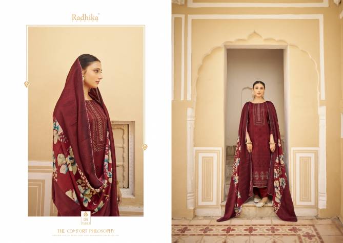 Jasmine By Radhika Sumyra Printed Pashmina Dress Material Wholesale Shop In Surat